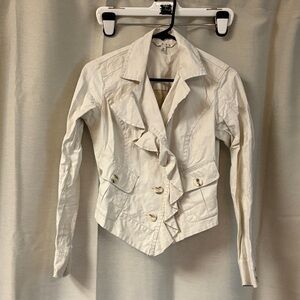 White Ruffled Women's Jacket